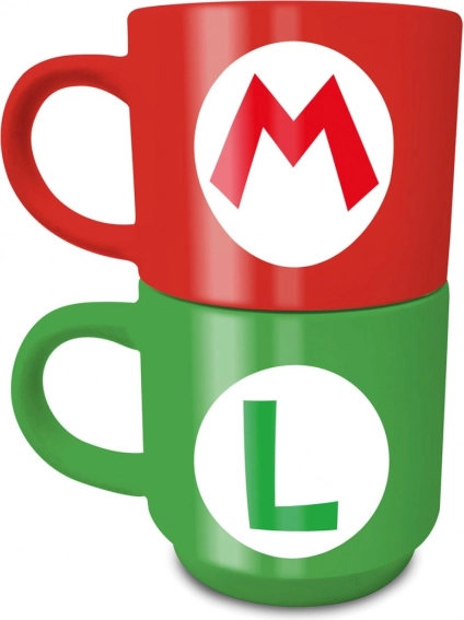 Set de căni ceramice Super Mario Mario și Luigi