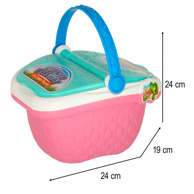 Coș de picnic cu deserturi