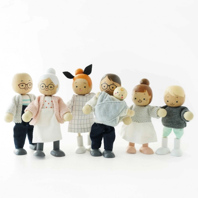 figurine din lemn le toy van familie fericită