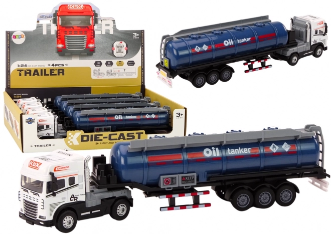 Cisternă cu combustibil camion TIR 1:24 cu sunete și lumini