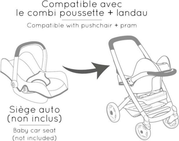 Cărucior pentru păpuși Maxi-Cosi roz deschis