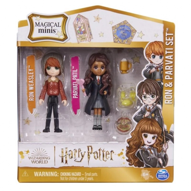 Set două figurine Harry Potter: Ron și Parvati cu accesorii