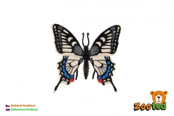 Fluture tropical Papilio/Otakárek fenyklový din plastic, 8 cm