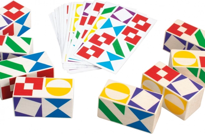 Joc de societate Domino Match din lemn în cutie
