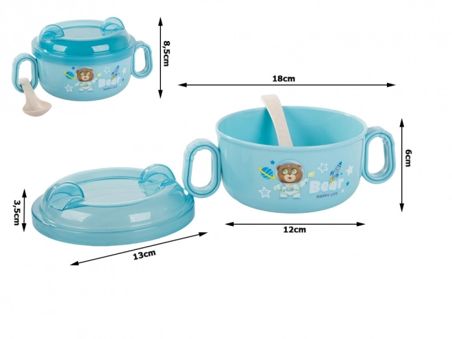Set de vase pentru hrana copiilor cu mâner