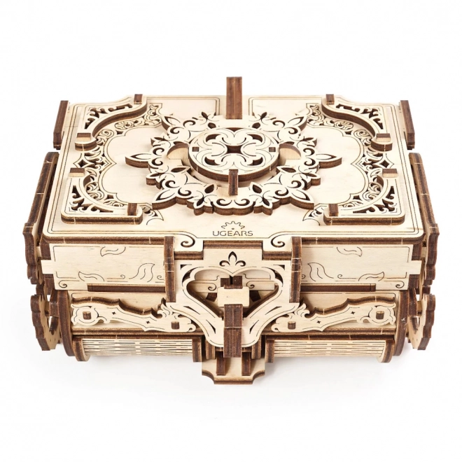 Puzzle 3D din lemn Ugears – casetă de bijuterii antică