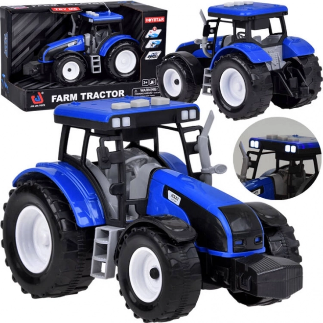 Tractor albastru pentru micii fermieri cu sunete și lumini