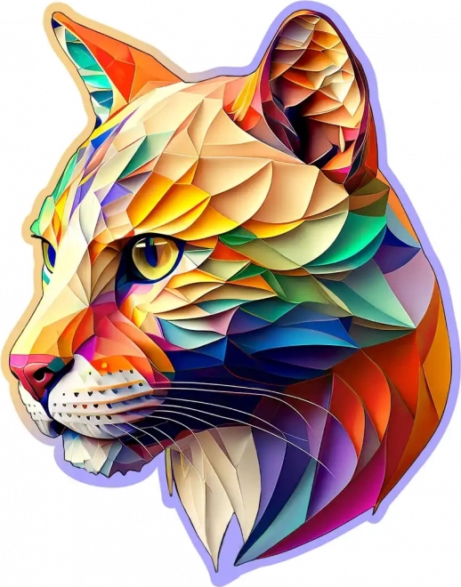 Puzzle de lemn Puma colorată 150 de piese