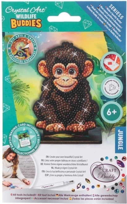 Pictură cu diamante Jungle: Cimpanzeu