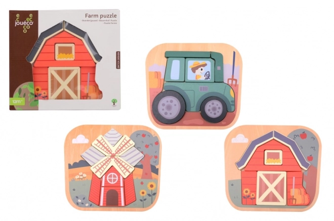 Puzzle din lemn Fermă Jouéco