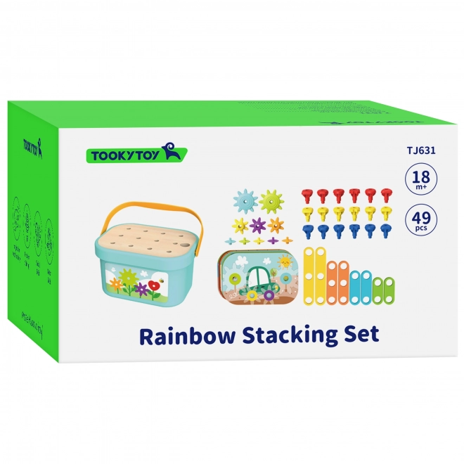 Set creativ cu piese montessori de la Tooky Toy