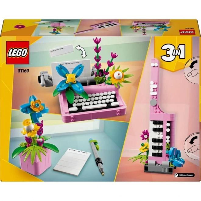 Mașina de scris cu flori LEGO Creator 3 în 1