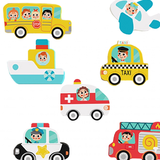 Puzzle din lemn vehicule oraș