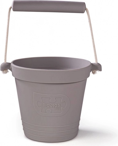 Găletușă de plajă din silicon, gri închis, BIGJIGS TOYS