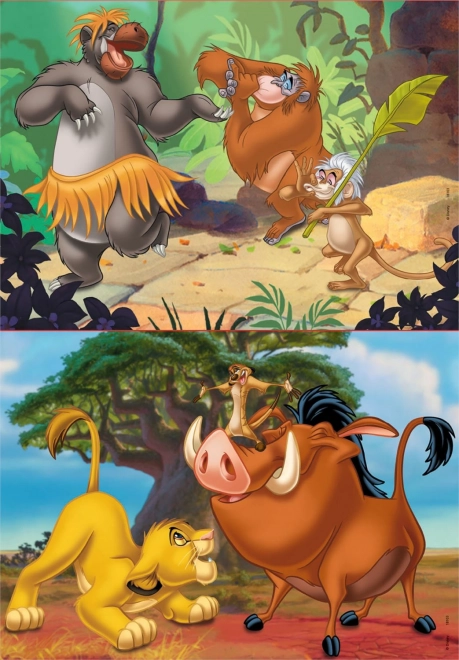 Puzzle Educa regele leu și cartea junglei 2x20 piese