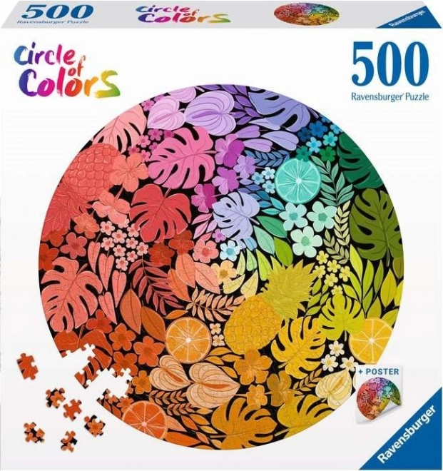 Puzzle Rotund Cercul Culorilor Tropical 500 Piese Ravensburger