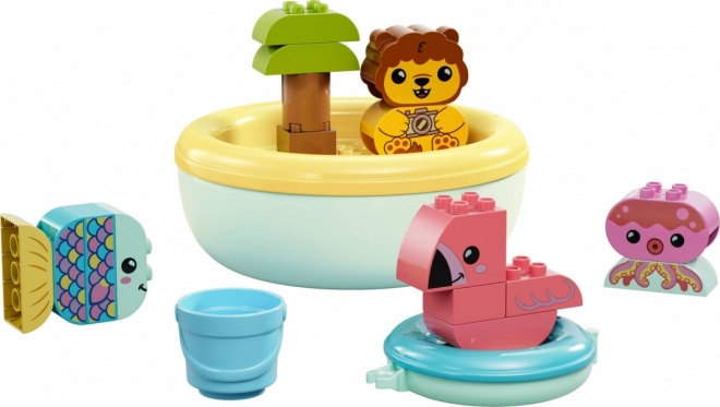 Insula plutitoare cu animăluțe și LEGO Duplo pentru baie