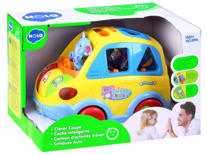 Autobuz Interactiv pentru Copii 18m+ cu Sunete, Lumină și Sortator de Forme