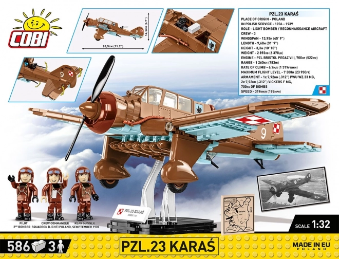 Avion COBI PZL.23 Karaś II Război Mondial, scară 1:32