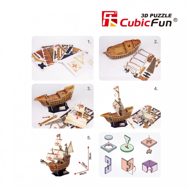 Puzzle 3D corabia Santa Maria