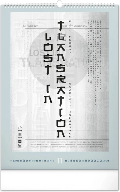 Calendar de perete Afișe de film alternative 2026