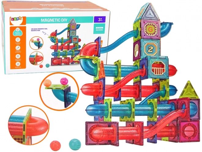 Blocuri de construcție magnetice pentru copii LEAW Toys 145 de piese