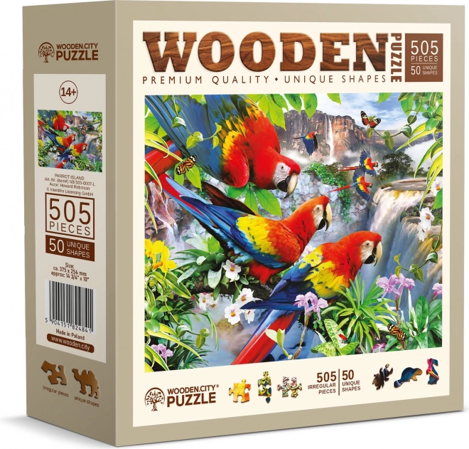 Puzzle din lemn insula papagalilor
