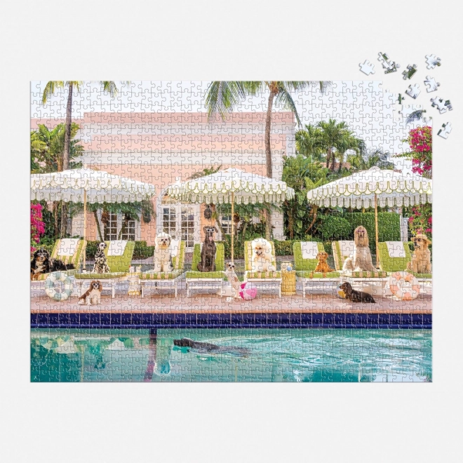 Puzzle La piscină în Palm Beach 1000 de piese