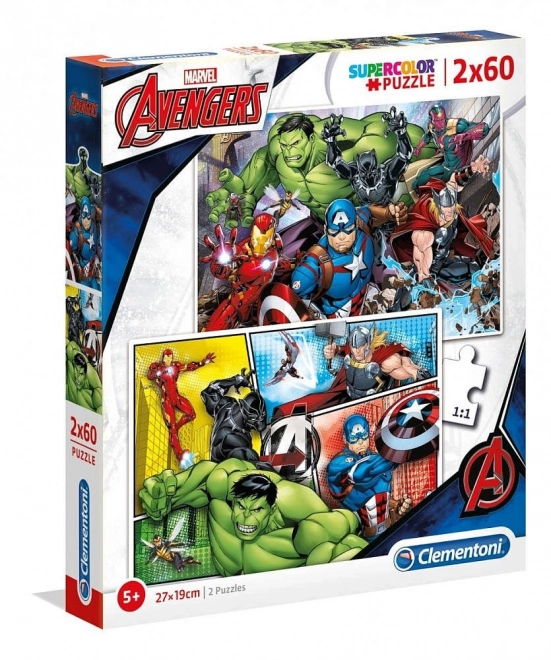 Puzzle cu 2 piese de 60 bucăți The Avengers