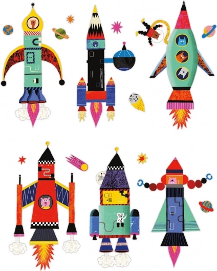 Set magnetic Mudpuppy Construiește-ți o Rachetă
