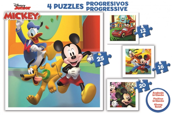 Puzzle educa mickey și prietenii 4 în 1