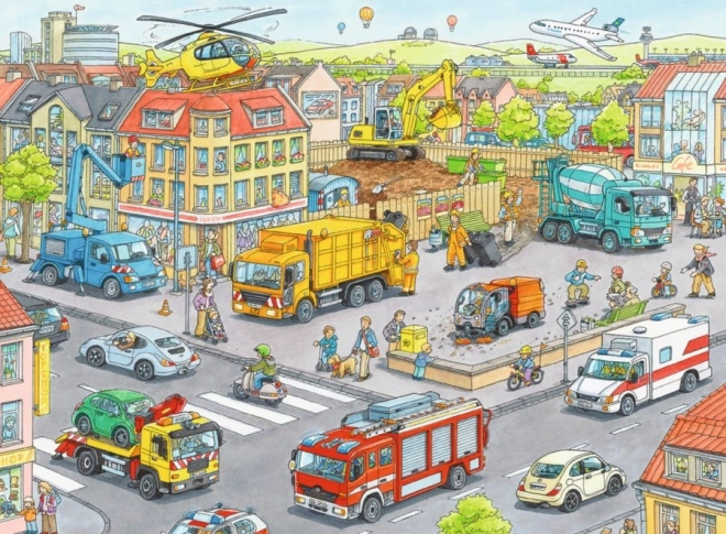 Puzzle Auta în oraș XXL 100 piese Ravensburger