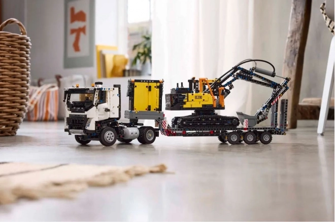 Camion Volvo cu excavator electric EC230 LEGO Technic