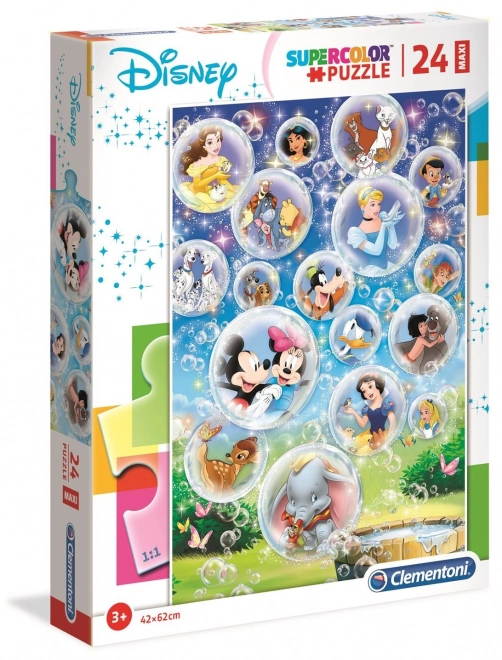 Puzzle Maxi 24 piese - Clasici Disney în baloane de săpun