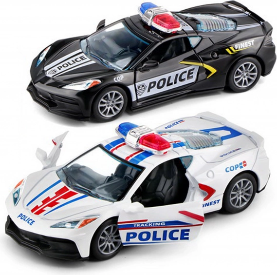 Mașină de poliție din metal 12 cm