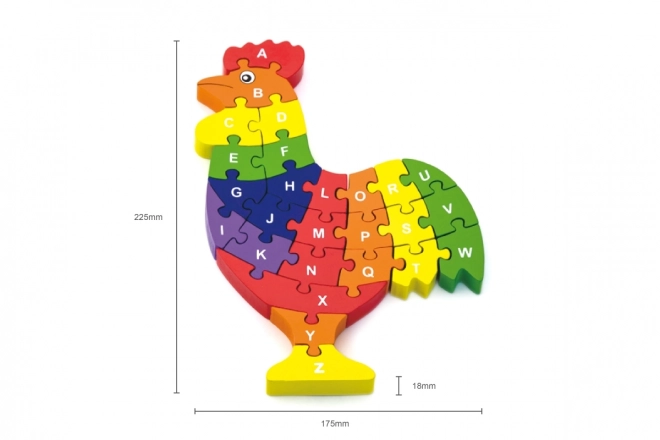 Puzzle 3D cocoș cu litere