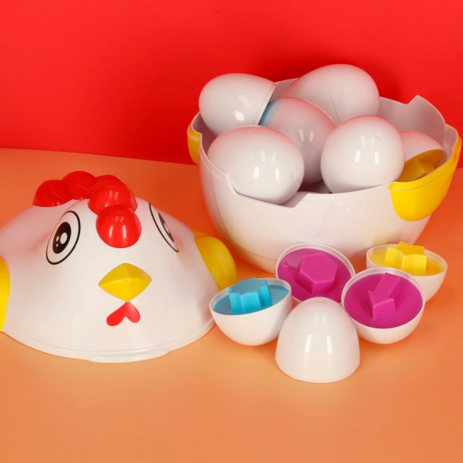 Puzzle educativ Pui cu sorter pentru forme de ouă