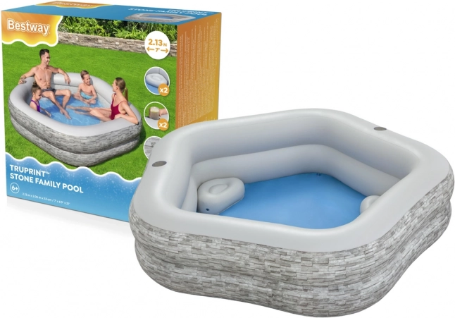 piscină de grădină gonflabilă de colț 213 × 206 × 53 cm Bestway
