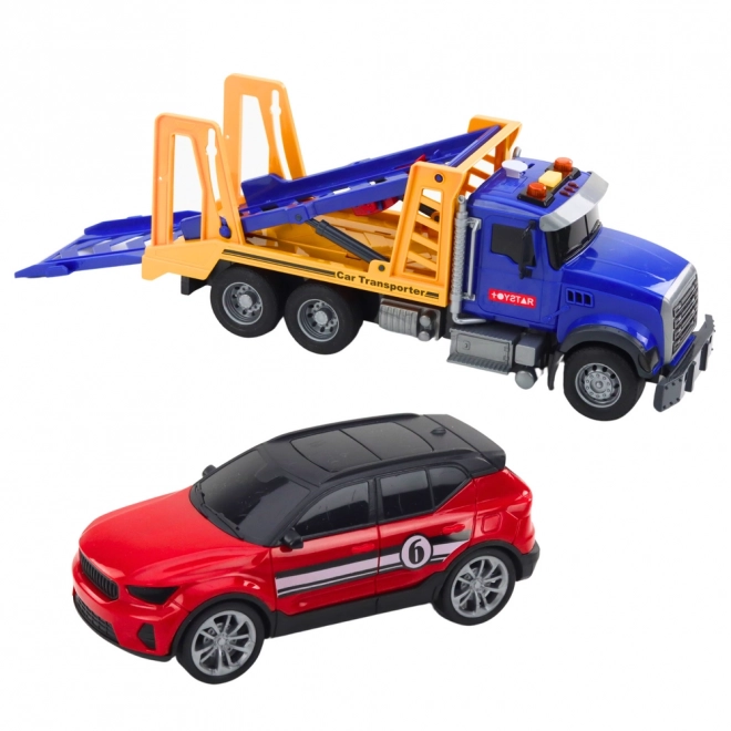 Set de camion cu remorcă, cu lumini și sunete