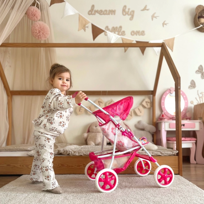 Cărucior Woopie Royal pentru păpuși - design floral