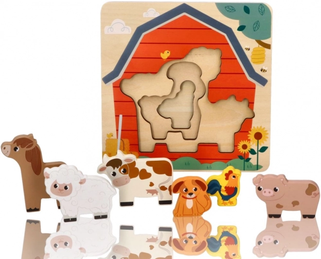 Puzzle stratificate cu animăluțe de la fermă