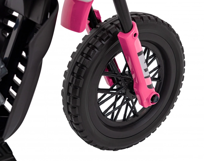 Motocicletă electrică pentru copii roz cu panou audio și funcție de pornire liberă