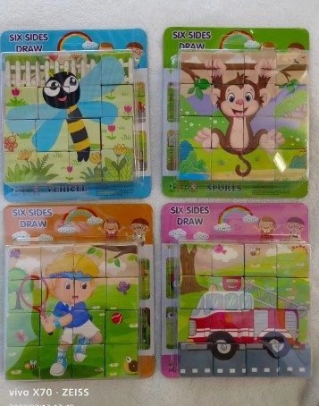 Cărămizi de lemn cu imagini 10x10 cm