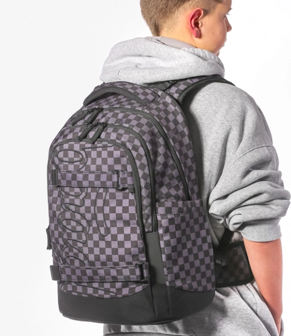 Set de rechizite BAAGL Skate Max gri: rucsac, penar și săculeț