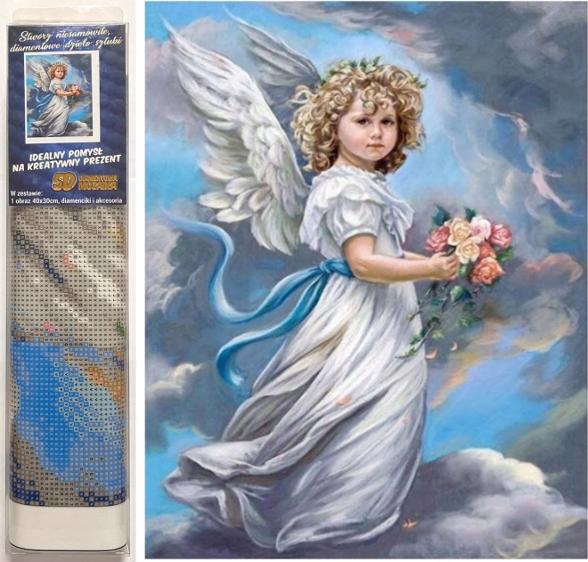 Pictură cu diamante Cherubin 30 × 40 cm