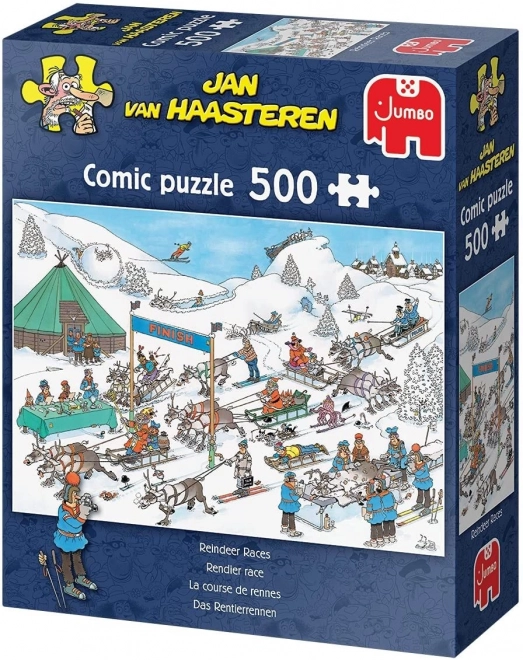 Puzzle de curse de sănii trase de reni 500 piese