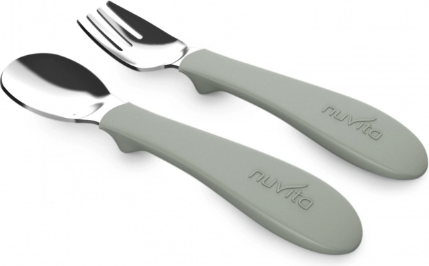 Set linguriță și furculiță, Sage Green