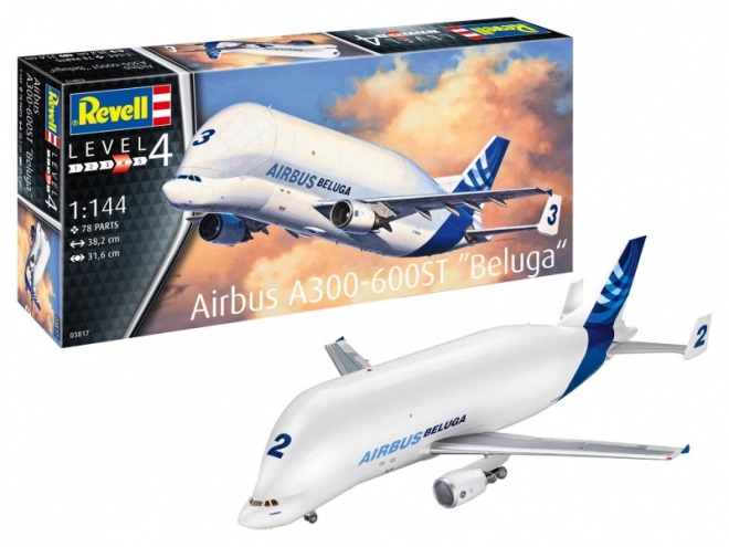 Model avion din plastic Airbus A300-600ST Beluga la scară 1/144