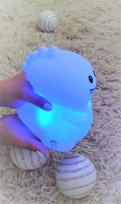 Lampă siliconică de noapte cu telecomandă dinozaur colorat