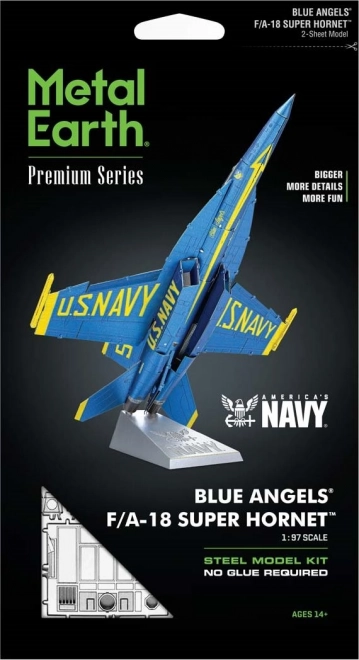 Puzzle 3D Metal Earth Avion F/A-18 Super Hornet - Blue Angels